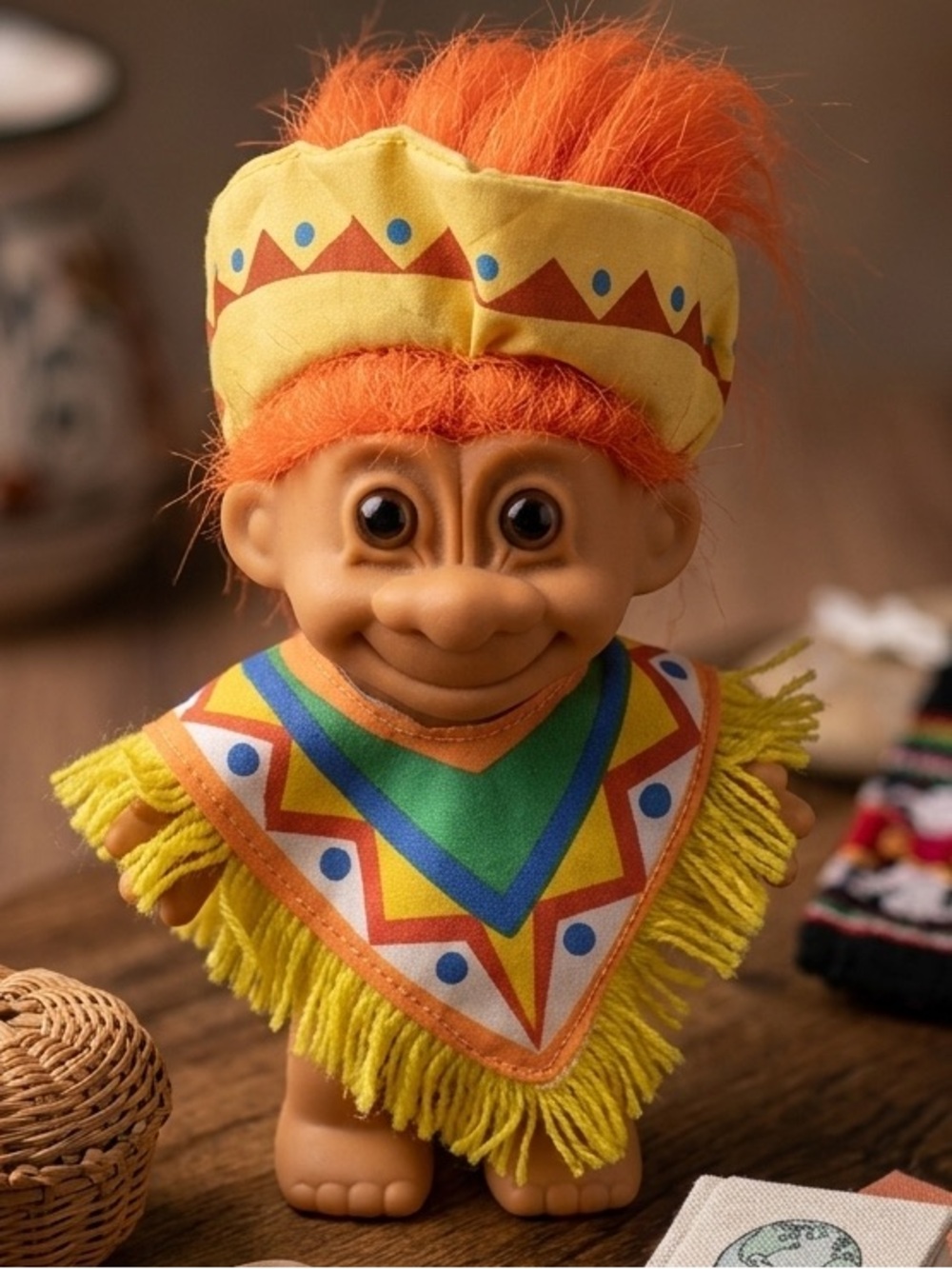 Vintage Russ Troll Doll 5” Poncho Outfit Collectible